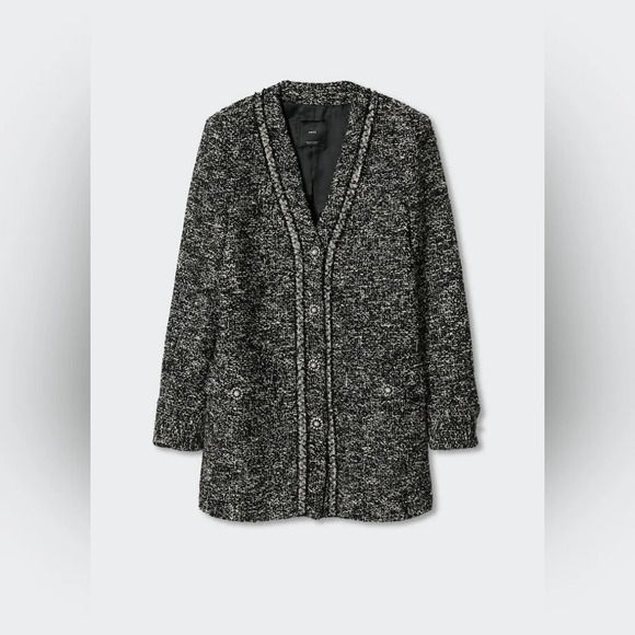 Mango [L] Tweed jacket with  jewel buttons - Picture 7 of 7